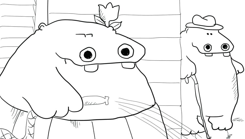 960x544 Hippopotamus Coloring Page Synthesis.site
