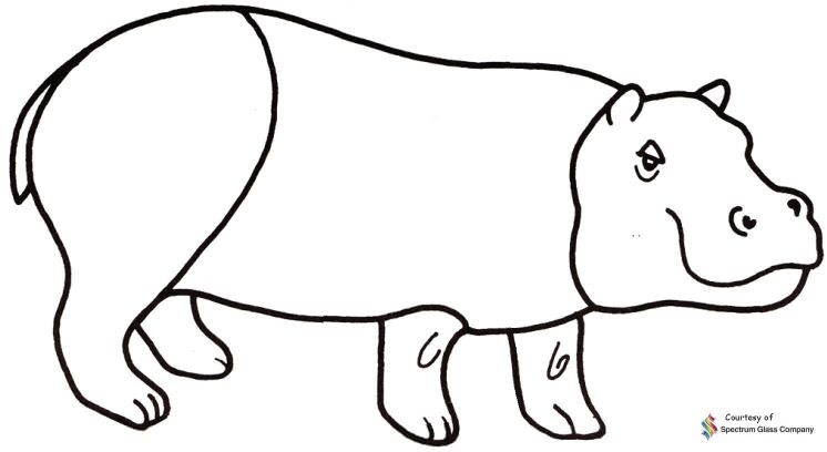 746x408 Cool Hippo Outline Cute Hippopotamus Coloring Page Free Printable
