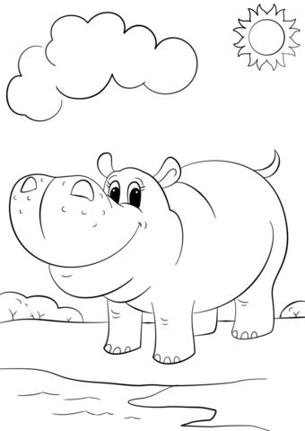340x480 Hippopotamus Coloring Pages Free Coloring Pages