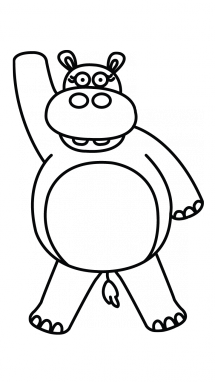 215x382 How To Draw A Cute Hippo, Easy Step By Step Drawing Tutorial