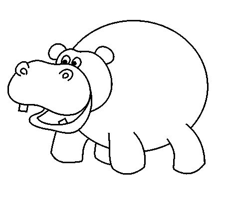 453x408 Hippo Drawing For Kids