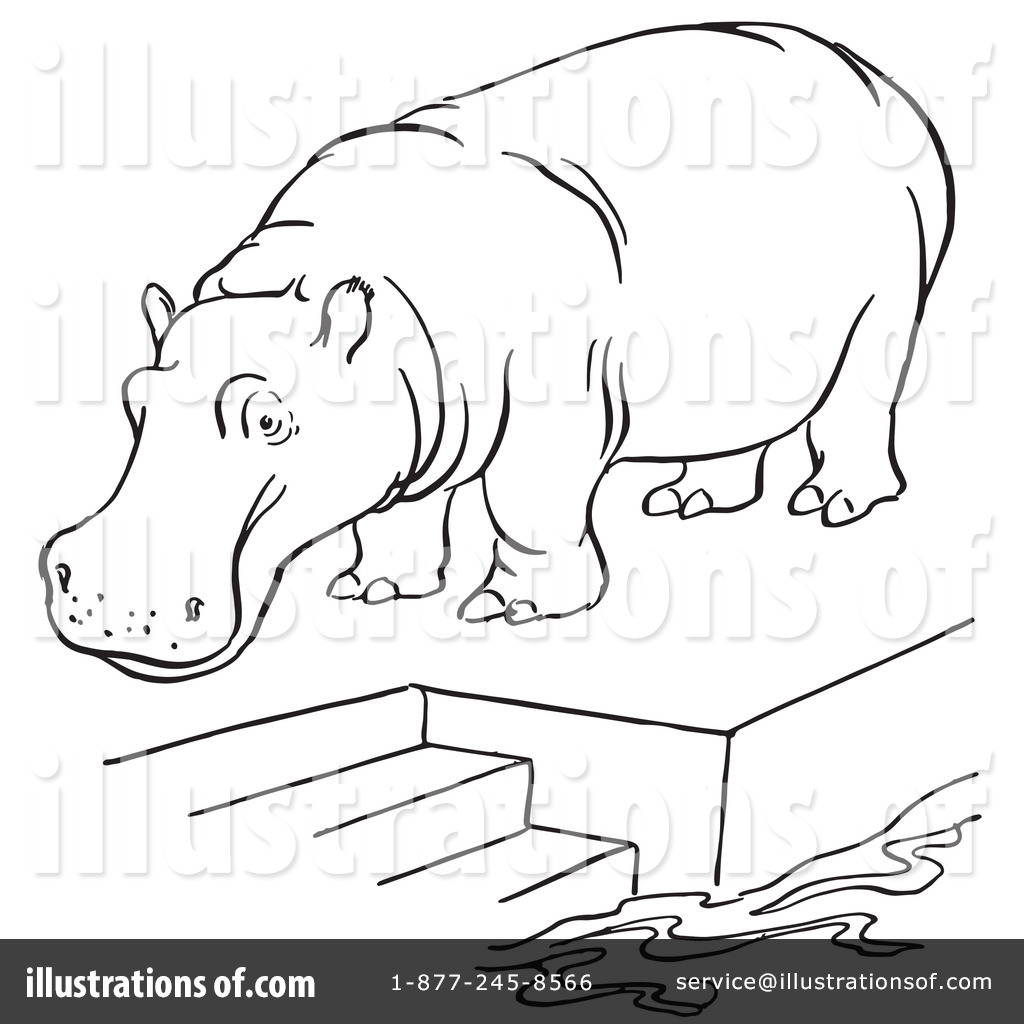 1024x1024 Hippo Clipart Outline
