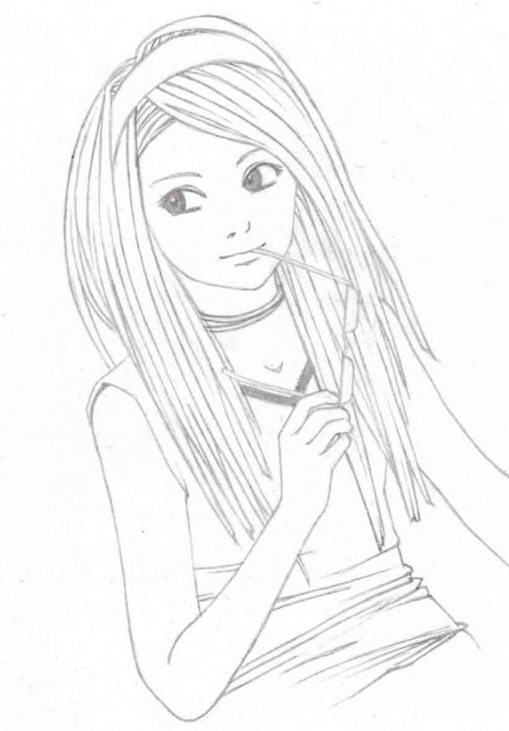 713x1024 Pencil Easy Sketches Of Cute Girls Images About Drawings