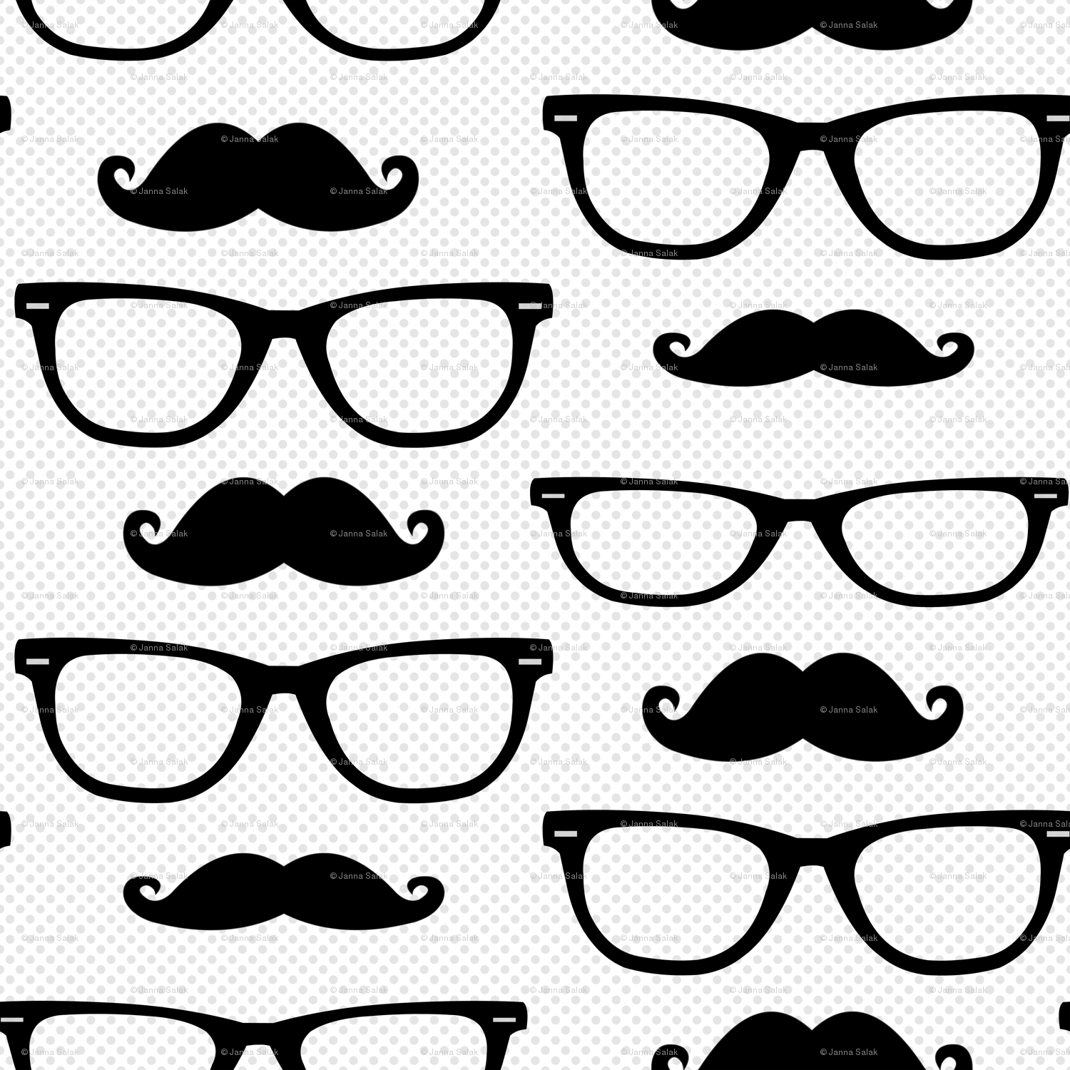 1500x1500 Hipster Mustache And Glasses Dot Giftwrap