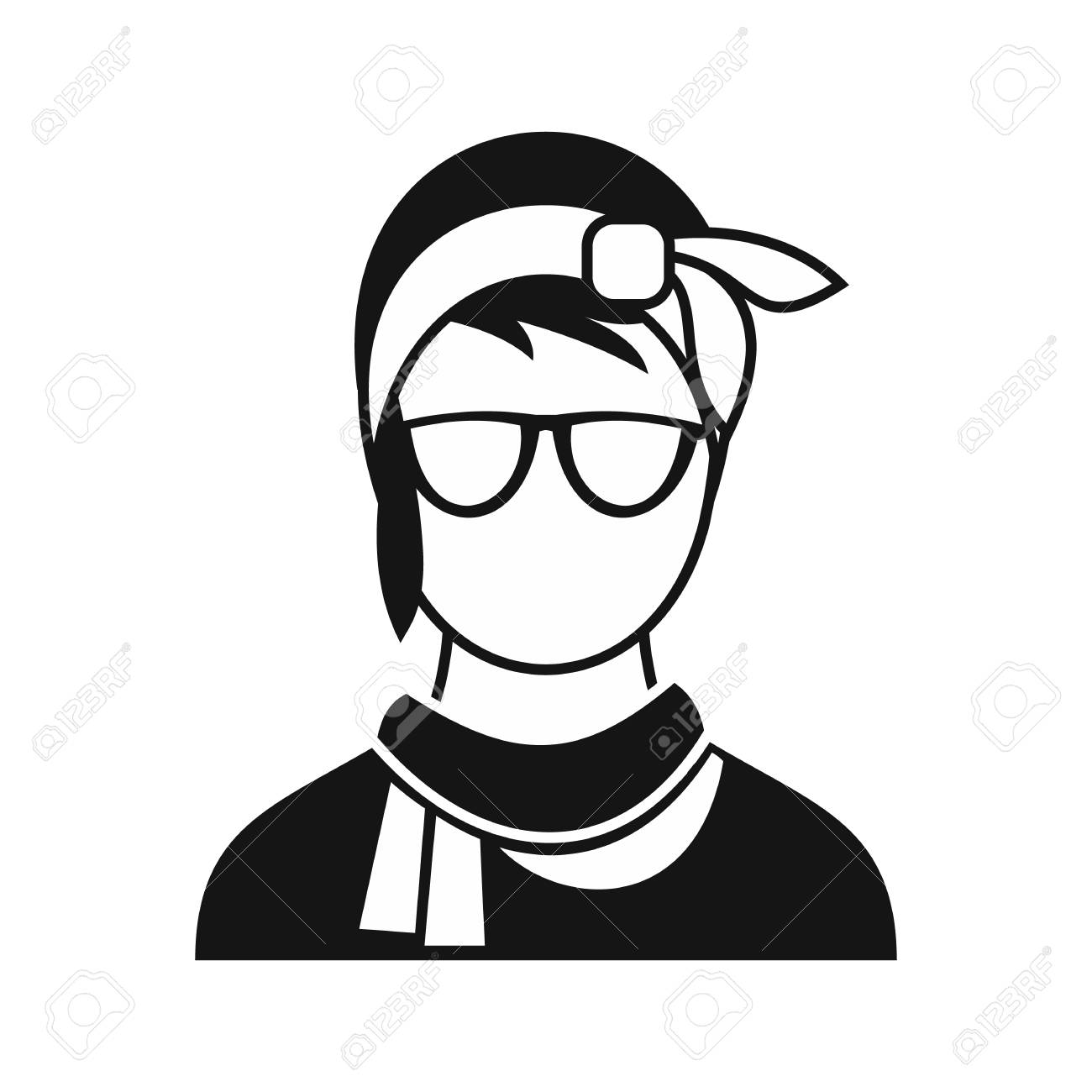 1300x1300 Hipster Woman Icon In Simple Style On A White Background Vector