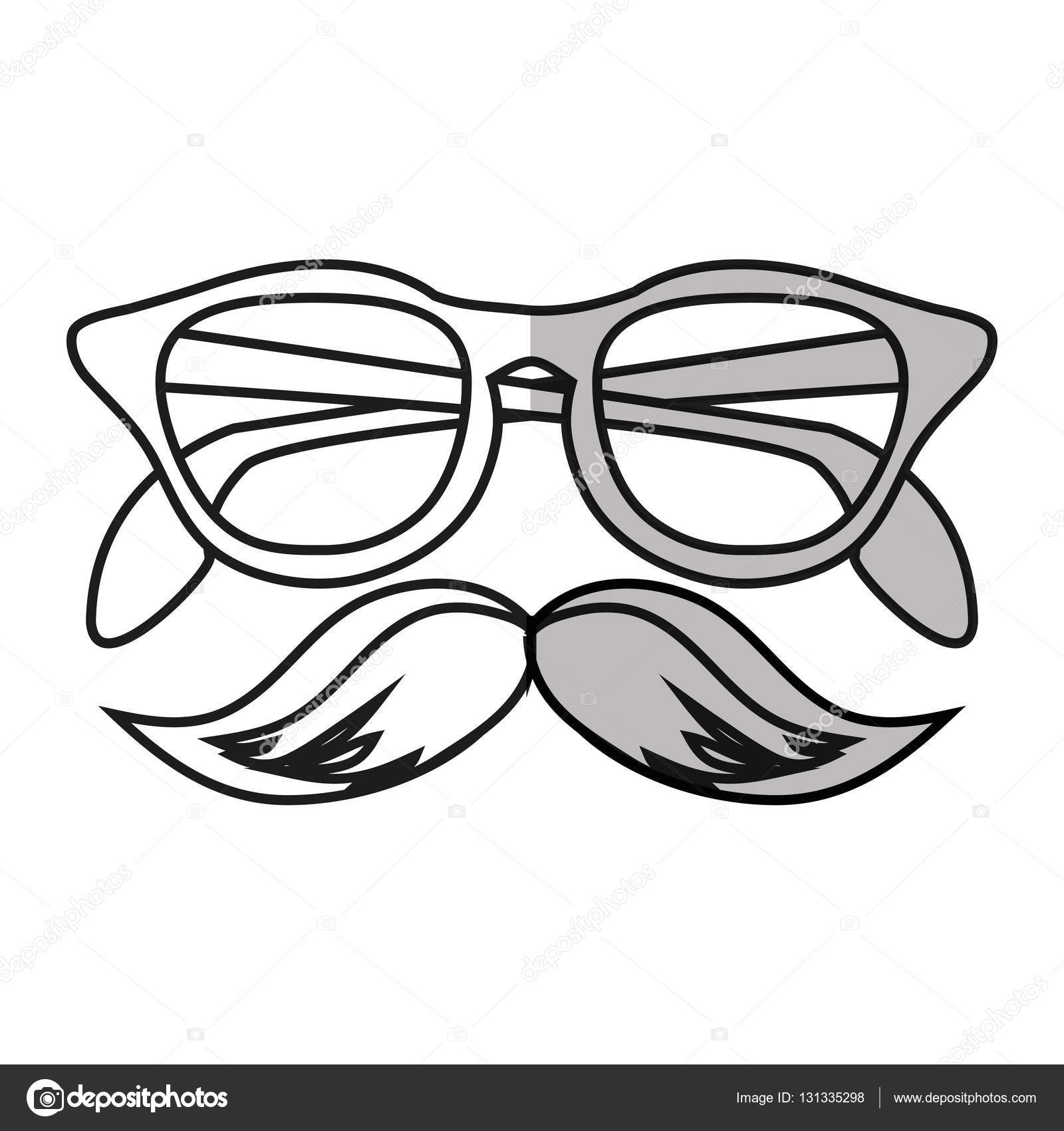 1600x1700 Isolated Hipster Glasses And Mustache Design Stock Vector