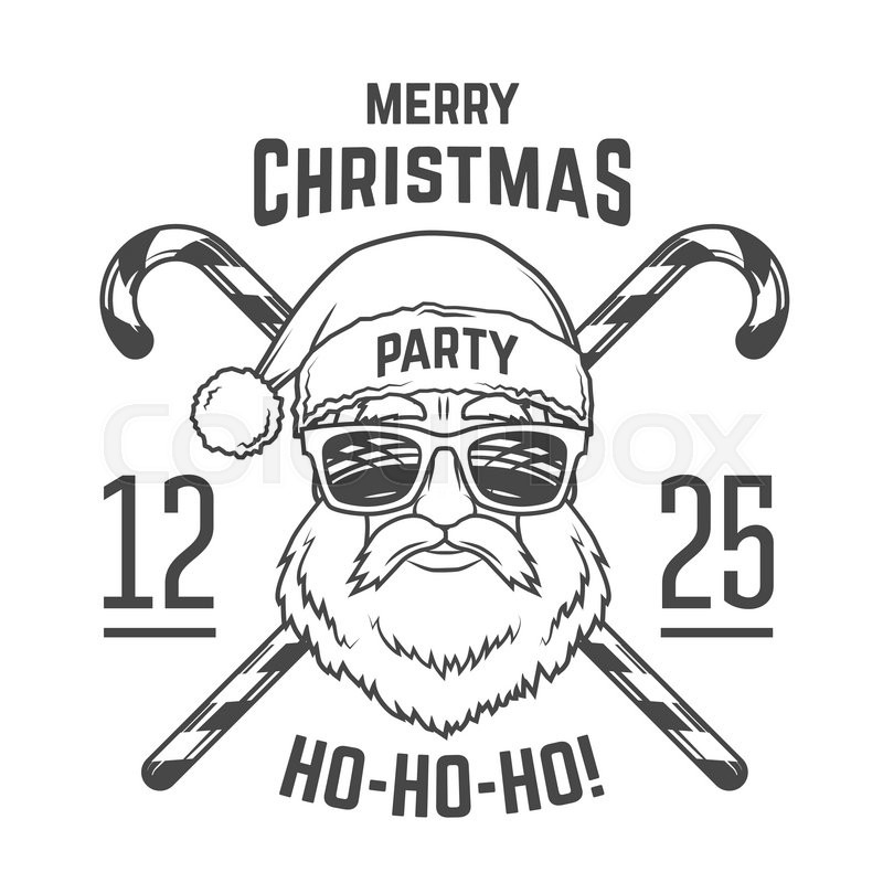 800x800 Santa Claus With Hipster Glasses And Candy Cones Print Design