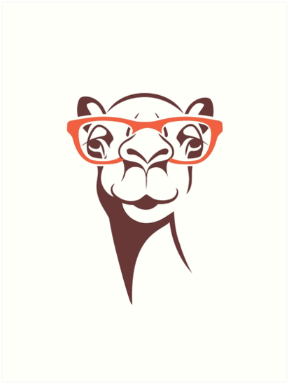 413x549 Hipster Camel In Glasses Art Prints By Dkmurphy Redbubble