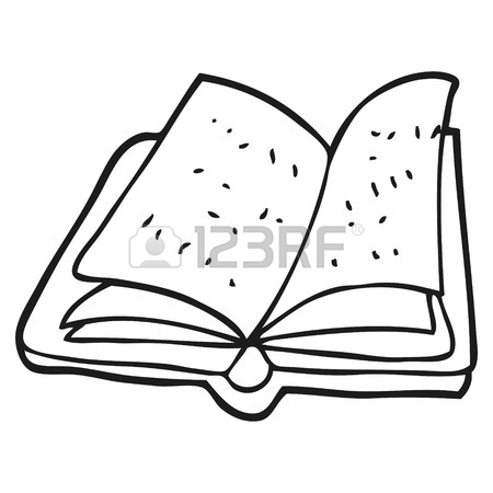 450x450 Freehand Drawn Black And White Cartoon History Book Royalty Free