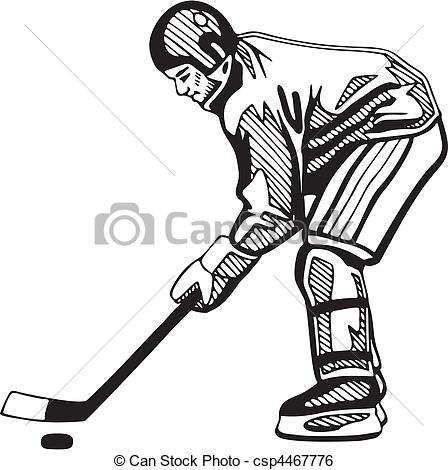 448x470 Hockey Clip Art Vector