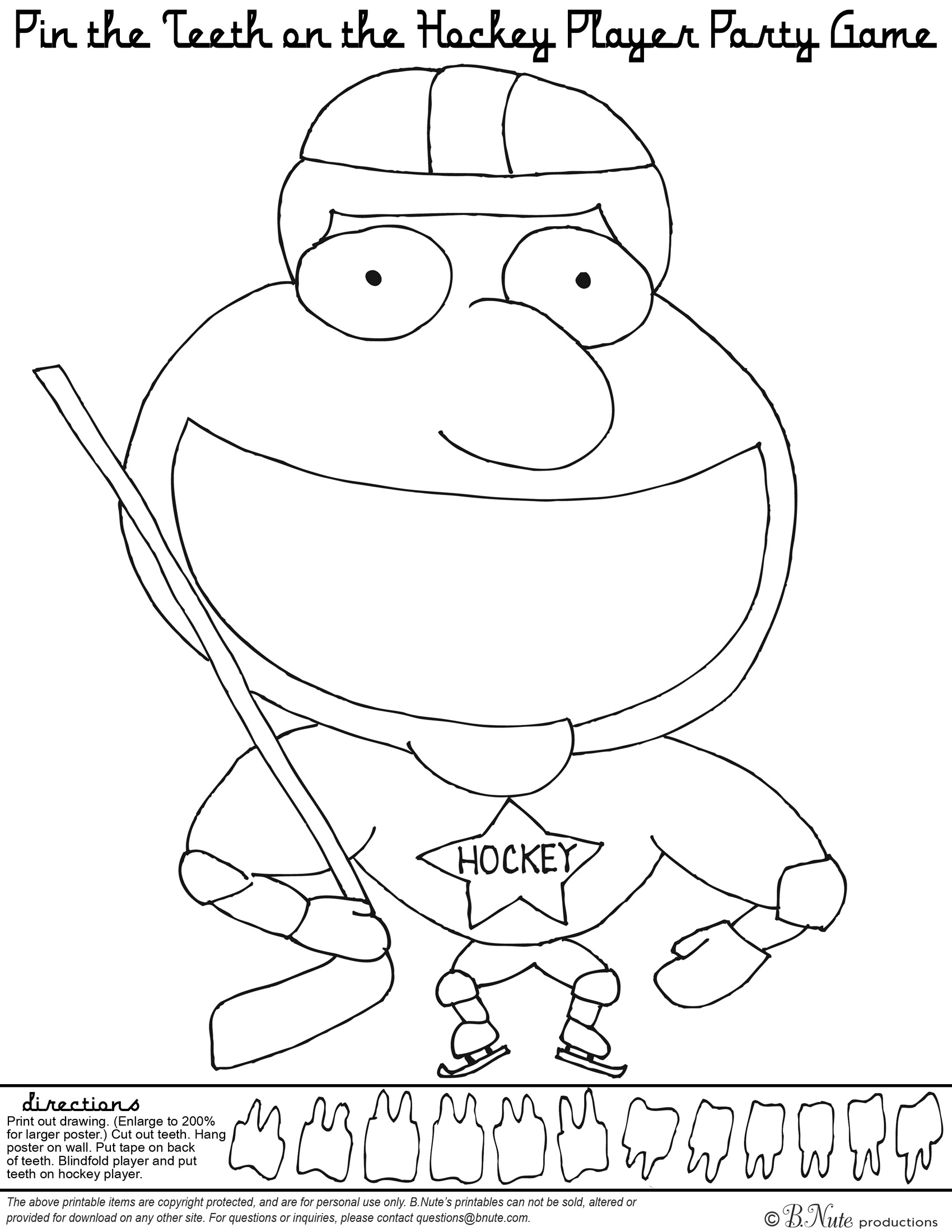 1700x2200 Bnute Productions Free Printable Hockey Party Game And Coloring Page
