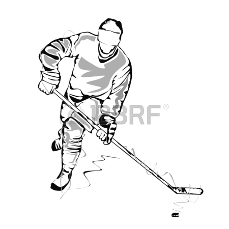 450x450 Hockey Player Sketch Royalty Free Cliparts, Vectors, And Stock
