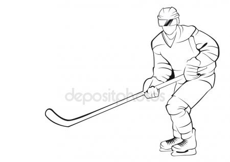 450x317 Hockey Player, Silhouette Stock Vector Chebanova