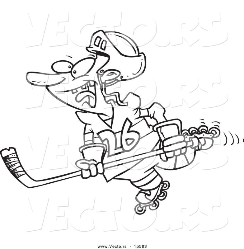 784x800 Hockey Player Clipart Black And White