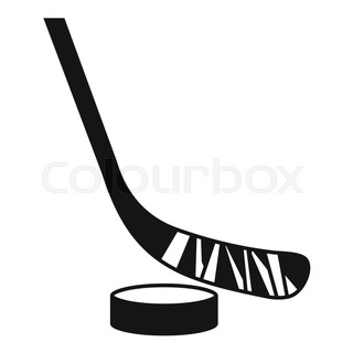 320x320 Ice Hockey Puck ,stick And Net Stock Vector Colourbox
