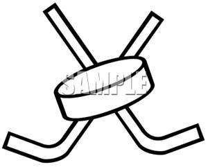 300x241 And White Hockey Puck And Sticks Clipart Picture