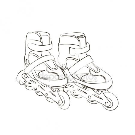 450x450 Pair Of Hockey Skates Isolated On White Background Stock Vector