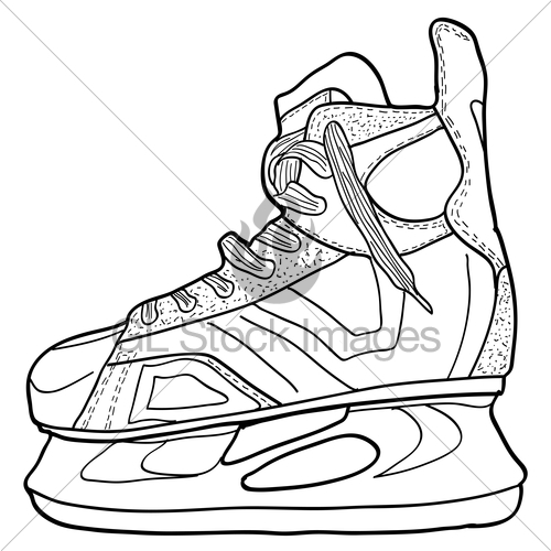 500x500 Sketch Of Hockey Skates. Skates To Play Hockey On Ice, Ve Gl