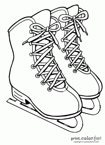 363x500 Ice Skates Coloring Page