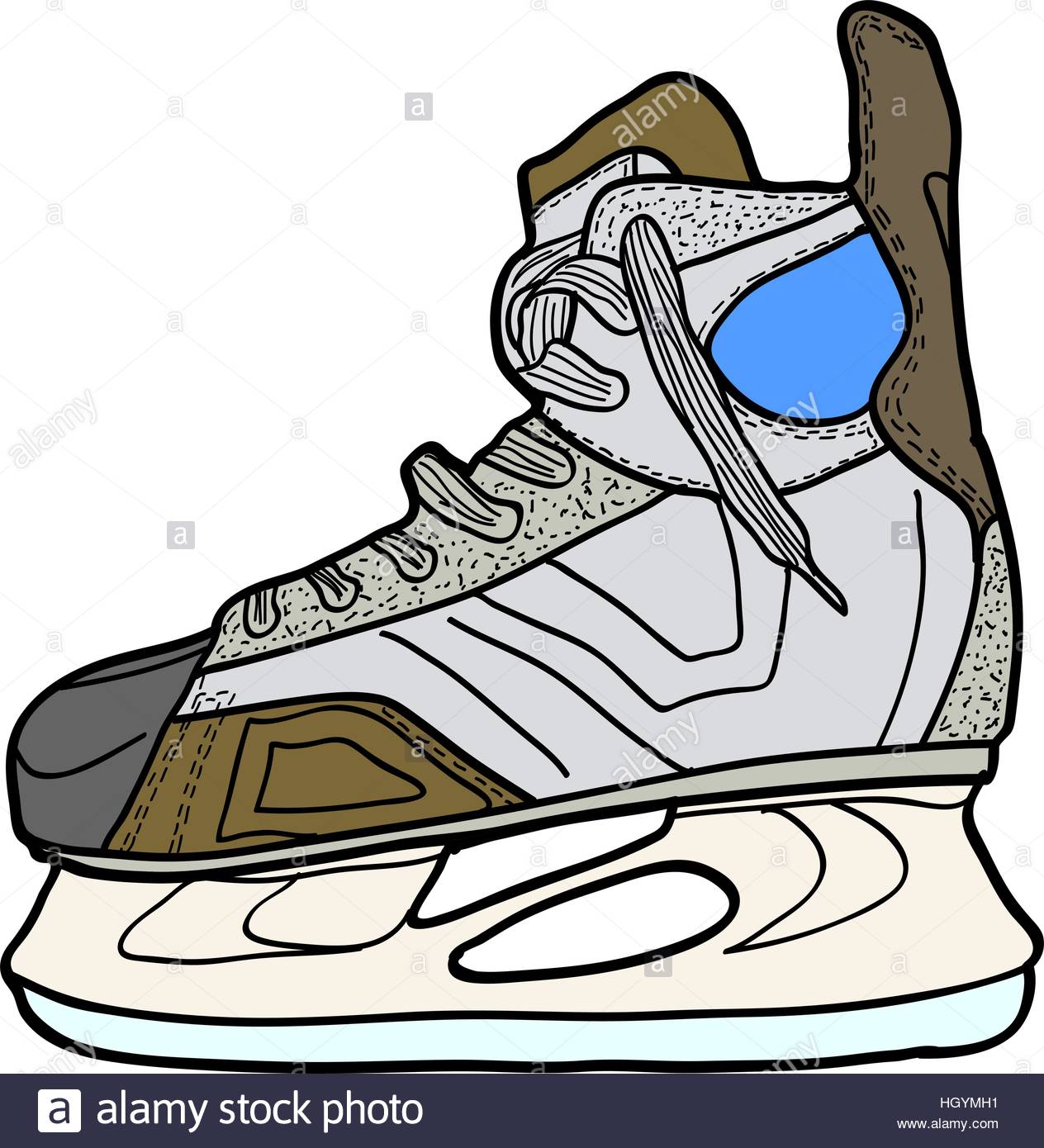 1264x1390 Sketch Of Hockey Skates. Skates To Play Hockey On Ice, Vector