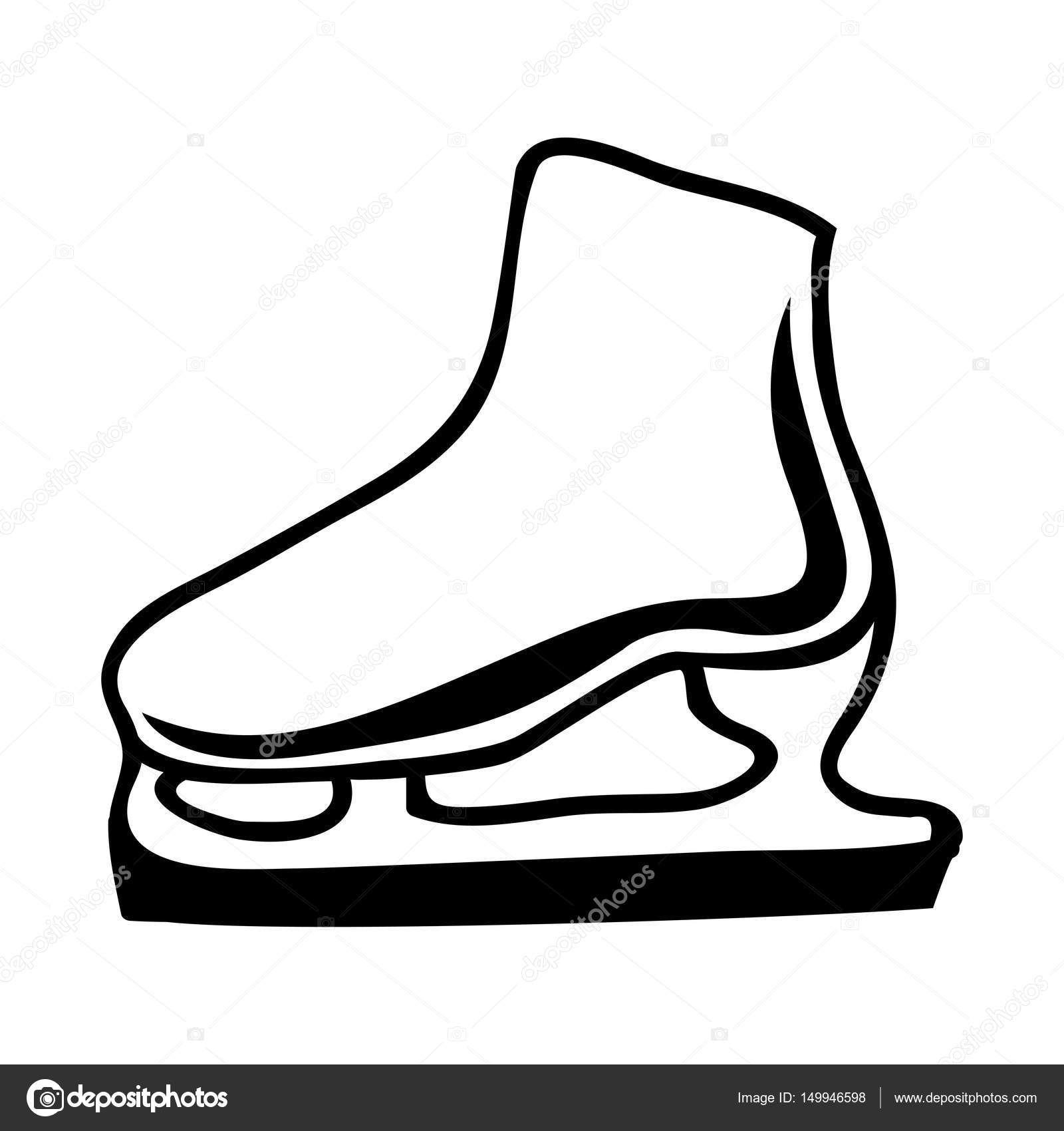 1600x1700 Black Silhouette Ice Roller Skate Icon Stock Vector