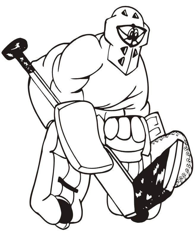 660x794 Hockey Coloring Page Goalie With Giant Stick