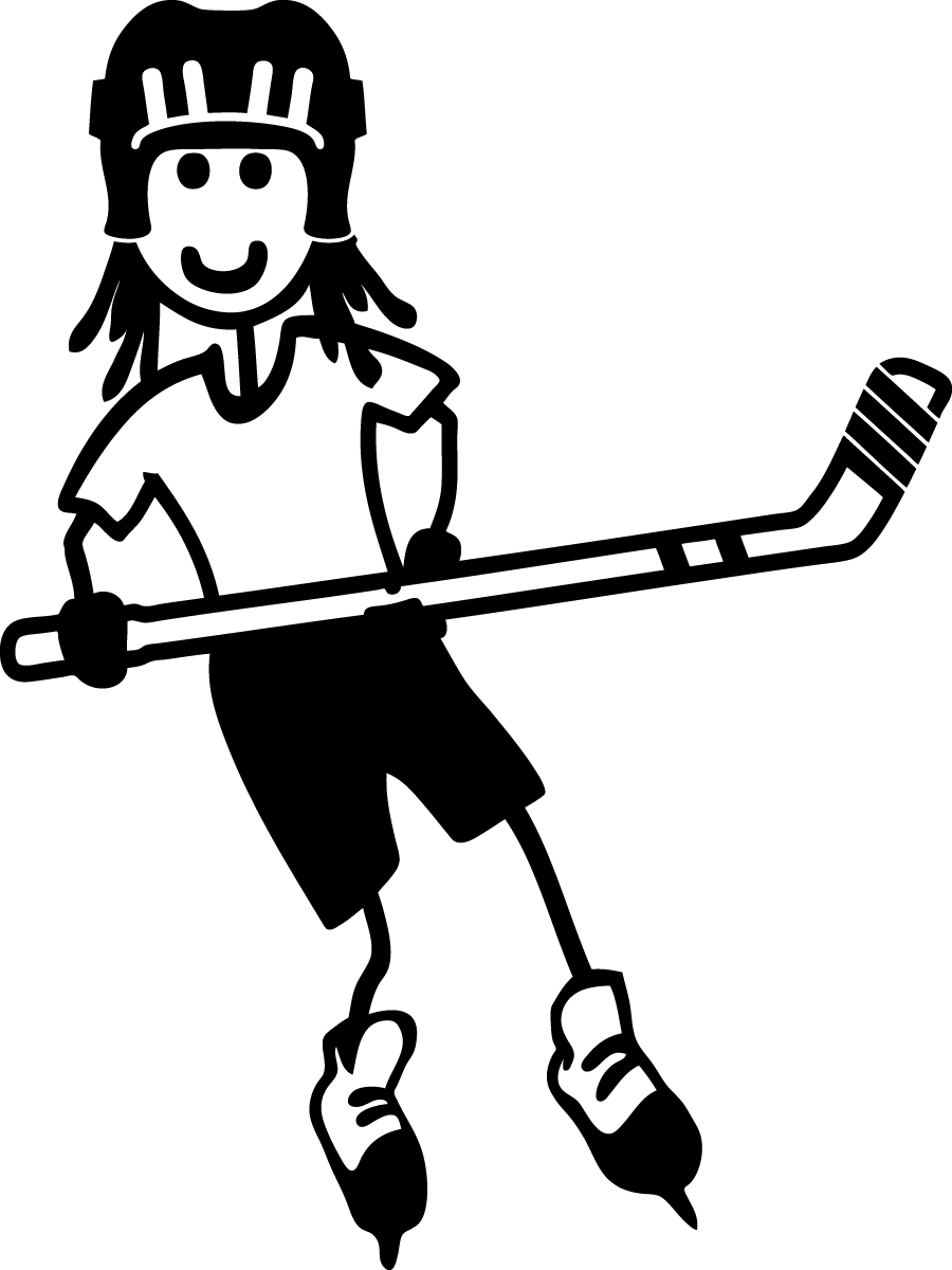 900x1200 Girl Hockey Stick Girl Female Child Sticker Decal Car Window Fa