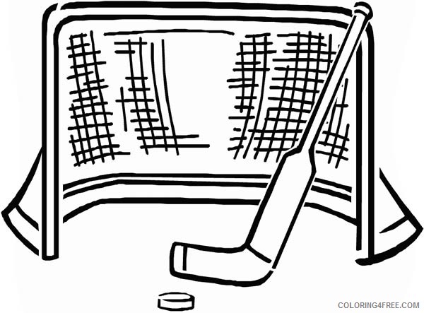 600x443 Hockey Coloring Pages Stick Puck And Net Coloring4free