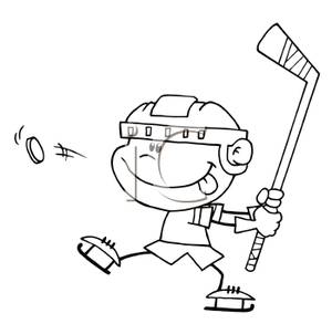 300x293 Boy Playing With A Hockey Stick And Puck