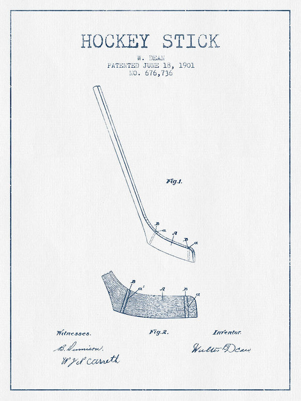 600x800 Hockey Stick Patent Drawing From 1901