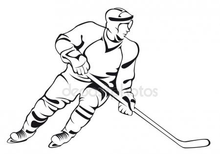 450x315 Hockey Player, Silhouette Stock Vector Chebanova