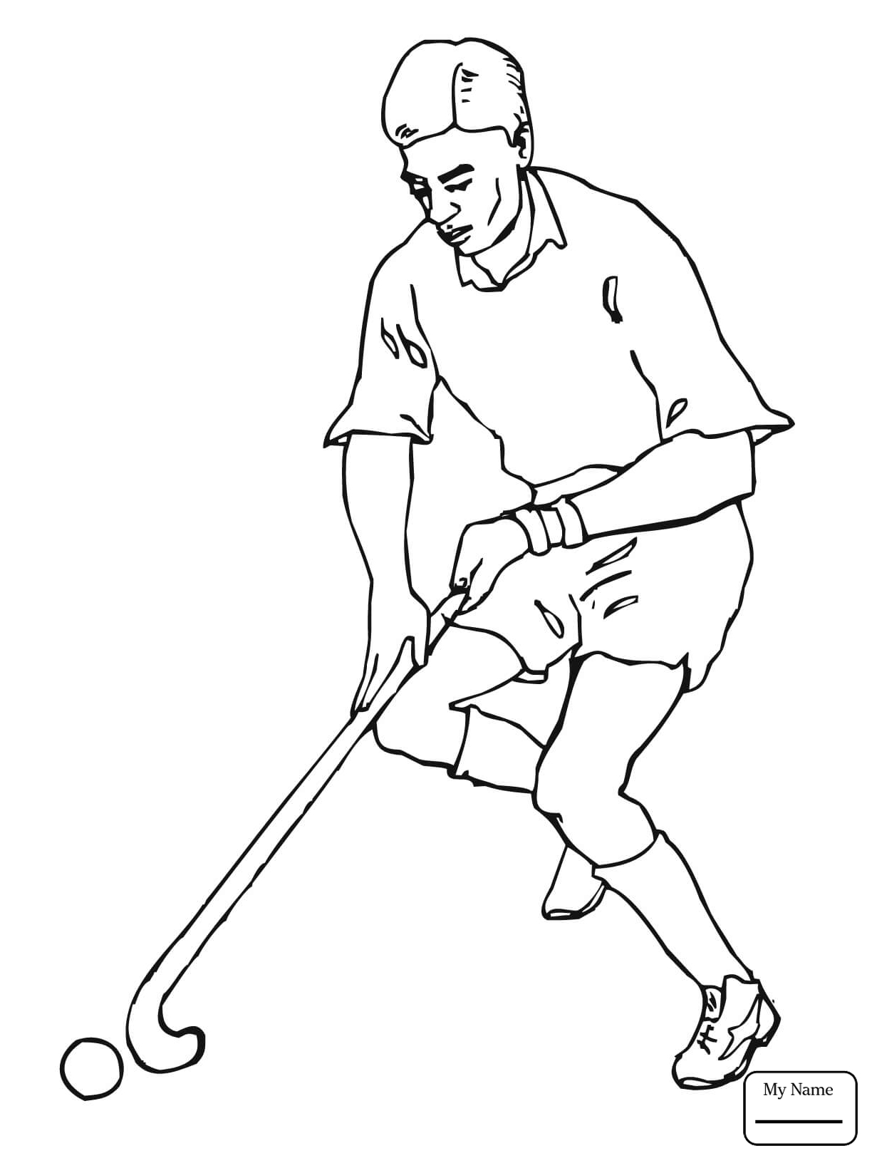 1224x1632 Boy With Field Hockey Stick And Ball Sports Coloring Pages