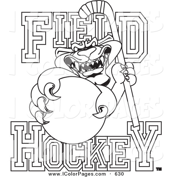 600x620 Field Hockey Stick Coloring Pages
