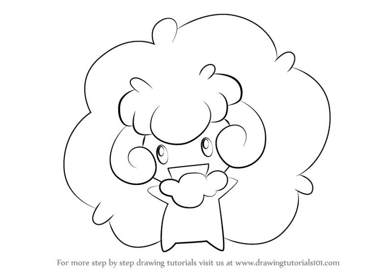 800x566 Learn How To Draw Whimsicott From Pokemon (Pokemon) Step By Step