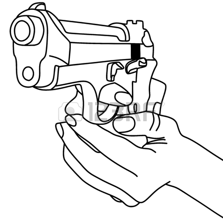 450x450 Hand Holding A Handgun Vector Illustration Royalty Free Cliparts
