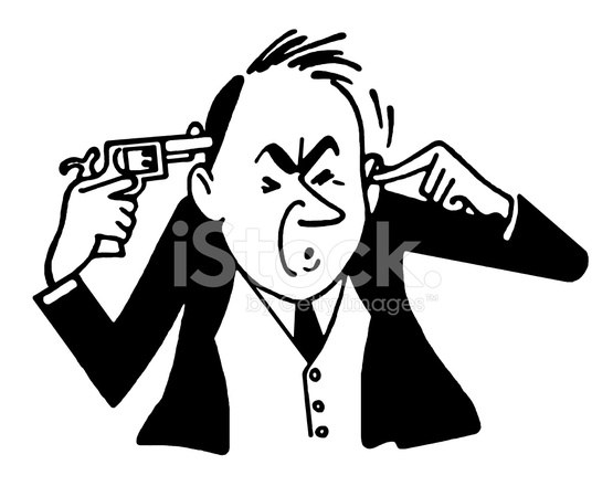 555x440 Man Holding Gun To His Head Stock Vector