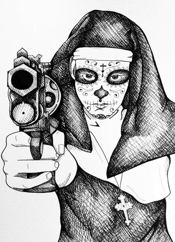 Holding A Gun Drawing at GetDrawings | Free download