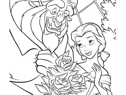 440x330 Beauty And The Beast Rose Coloring Pages As Well As Belle Holding