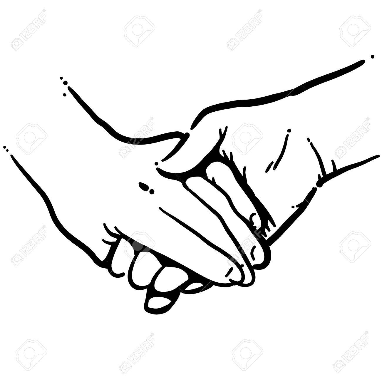 1300x1300 Holding Hands Black And White Vector Art Royalty Free Cliparts