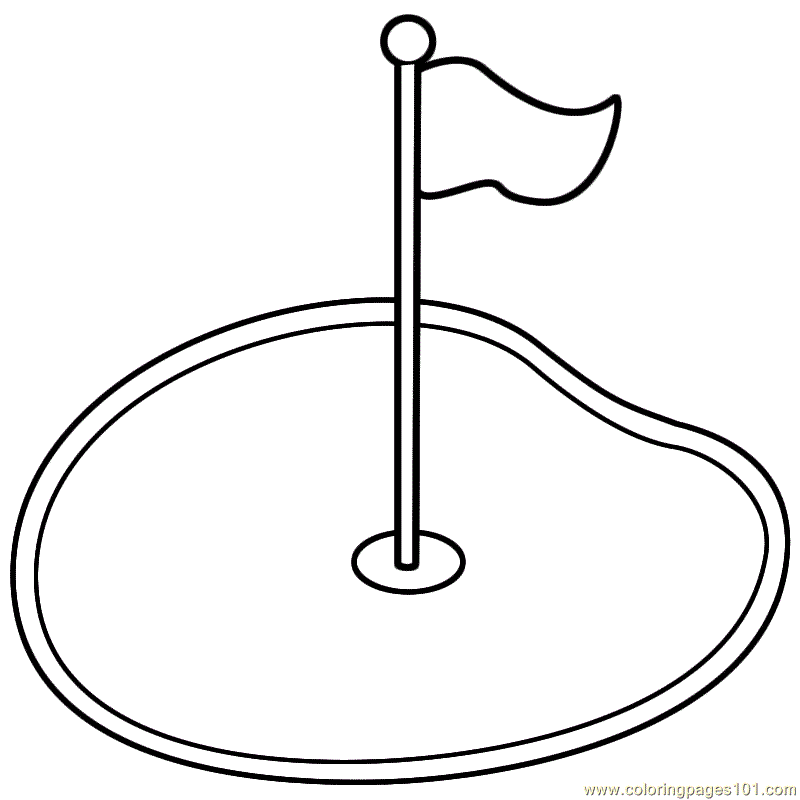 800x800 Golf Hole Coloring Page