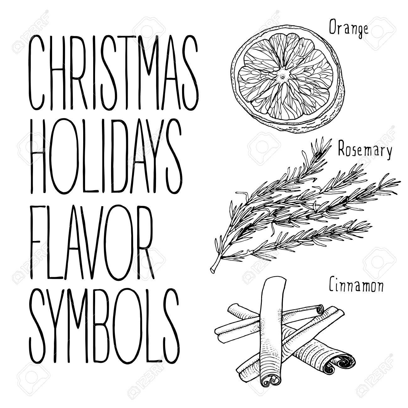 1300x1300 Christmas Flavors Recipe Vector Sketch Illustration. Hand Drawn