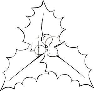 300x292 Holly Leaf And Berries Clip Art
