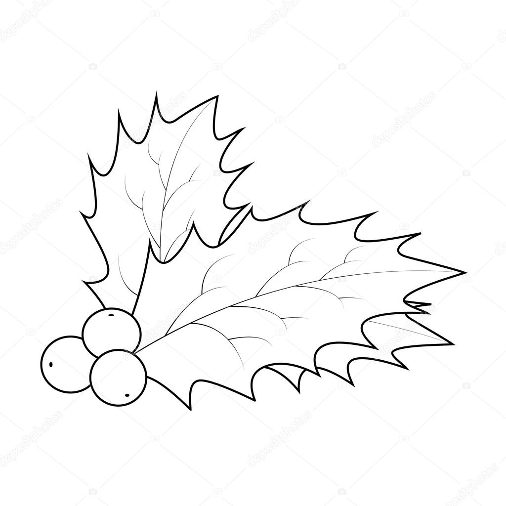 1024x1024 Holly Berry Silhouette, Christmas Leaves And Fruits Icon, Symbol