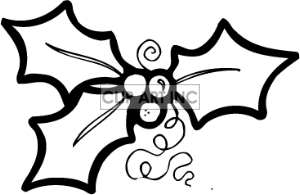 300x195 Holly Leaves Clipart Black And White