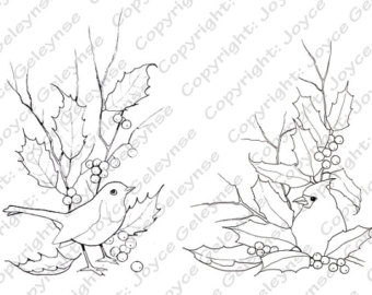 340x270 Holiday Clip Art Holly Toadstools And Thin Twigs Merry