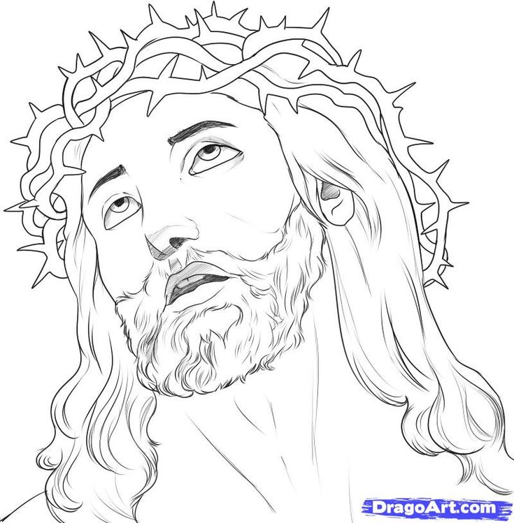 735x749 Pictures How To Draw Jesus Face,