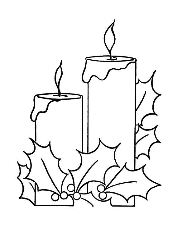 600x734 Holy Night Christmas Candle Coloring Pages