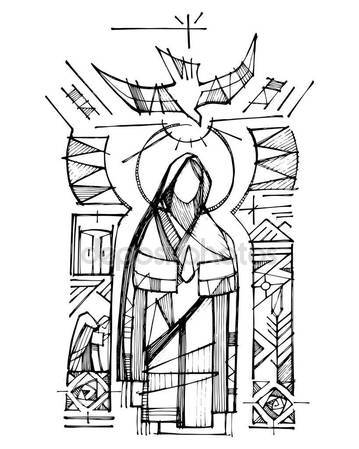 359x449 Holy Spirit Drawing Stock Vector Bernardojbp