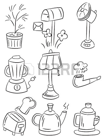 342x450 Hand Draw Home Appliances Cartoon Icon Royalty Free Cliparts