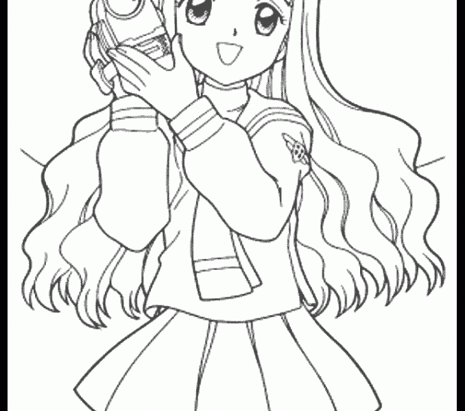 678x600 Cartoon Girl Coloring Pages Coloring Page